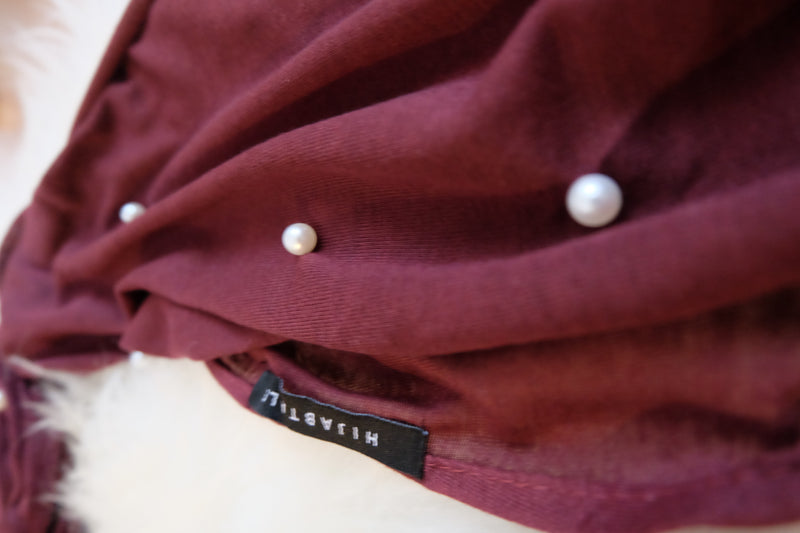 Premium Jersey Pearl - Burgundy - Hijabtale